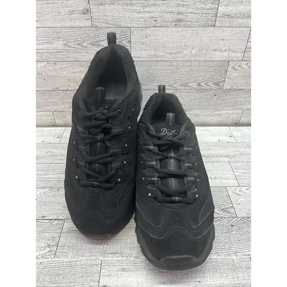 Skechers D'Lites Play On Women‎ Black Sneaker Shoes #11949 Size 9.5